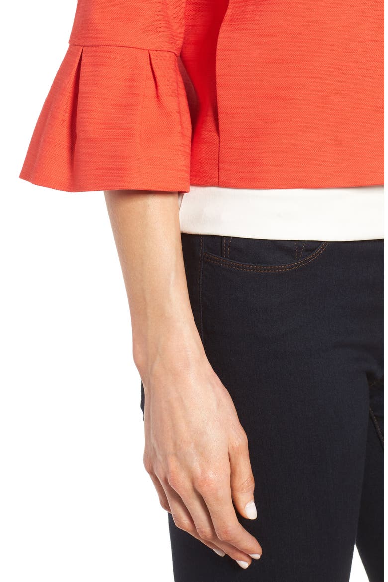 BELL SLEEVE JACKET, Alternate, color, RED POPPY