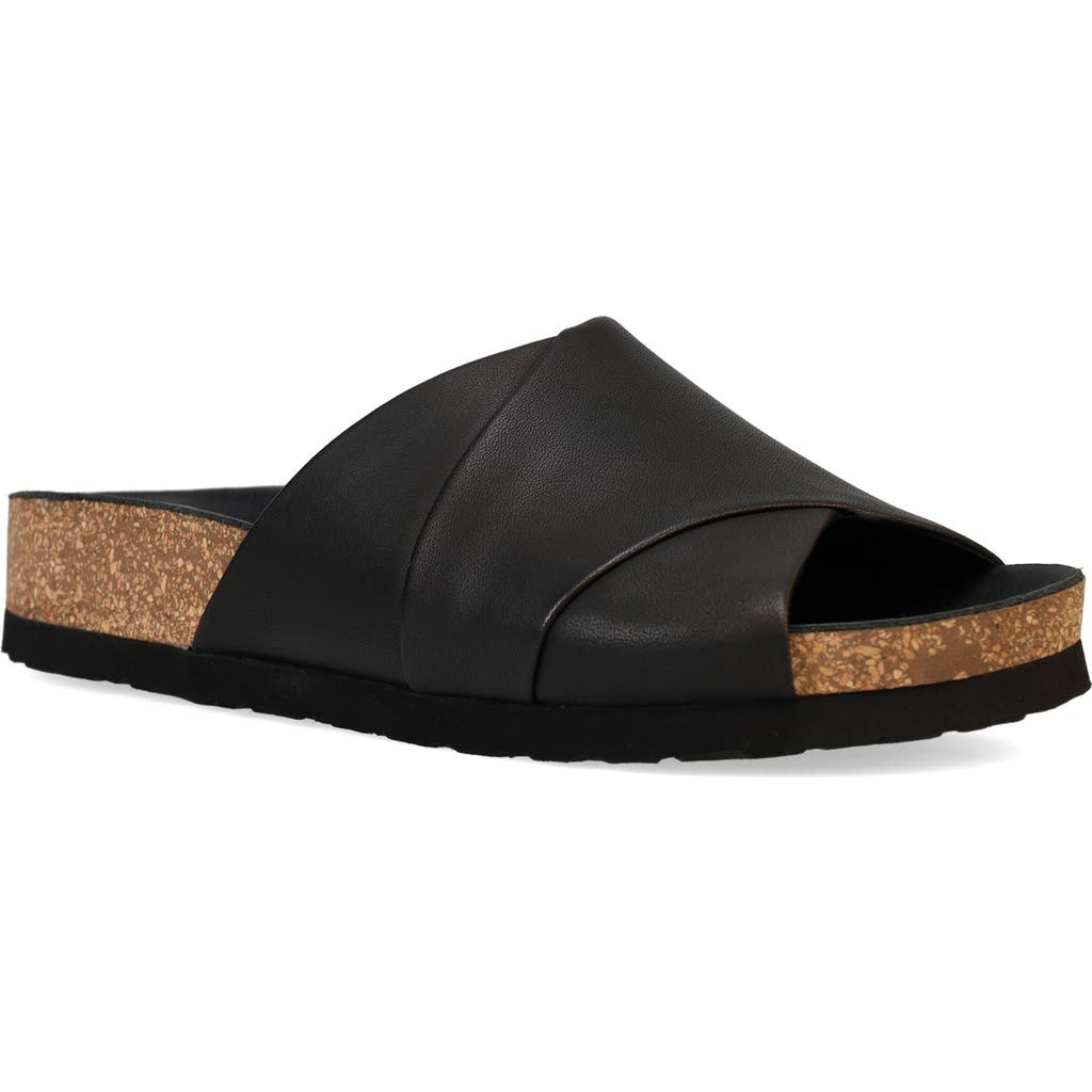 Eileen Fisher Edge Womens Leather Thong Sandals In Black