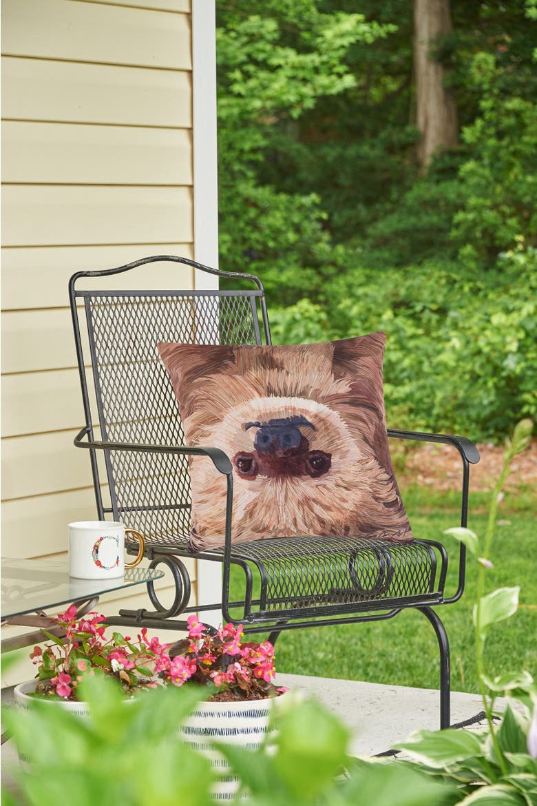 Sloth To Do Indoor/Outdoor Decorative Throw Pillow, 18" x 18", Alternate, color, Brown