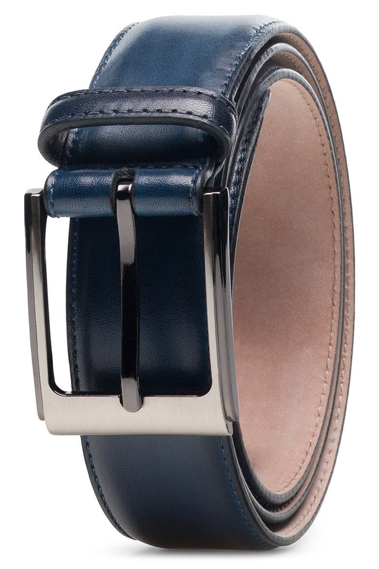 Vega Leather Belt, Main, color, ROYAL