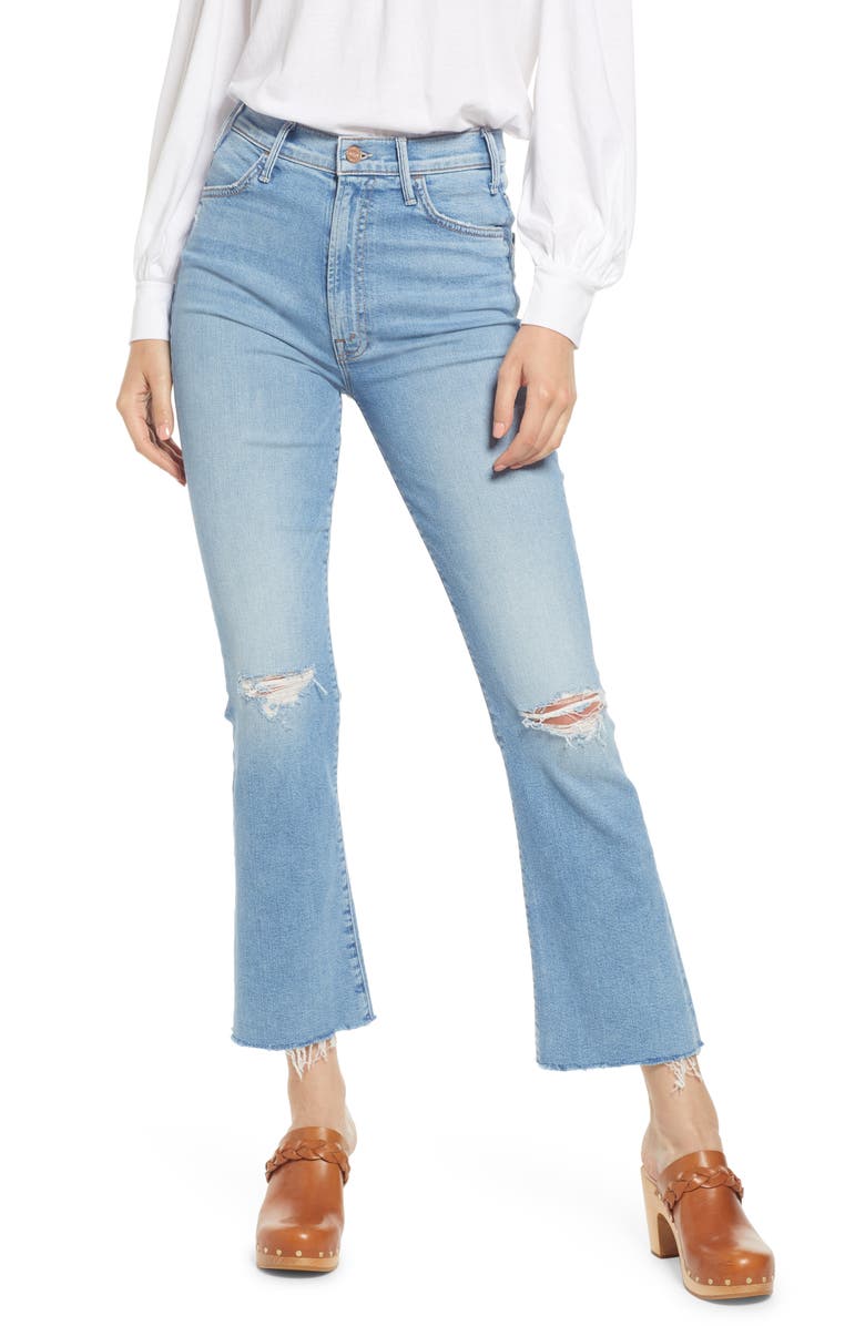 MOTHER The Hustler Distressed Raw Hem Ankle Jeans, Main, color, 