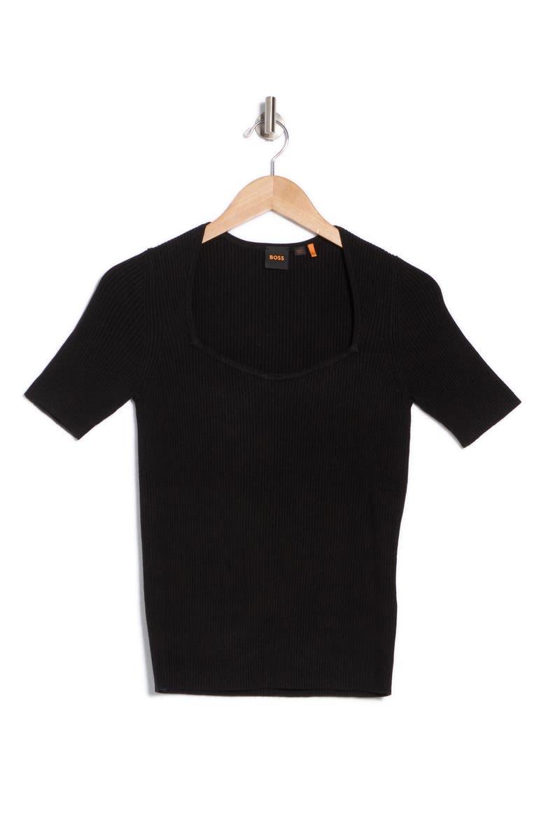 BOSS Orange Short Sleeve Sweater, Alternate, color, 