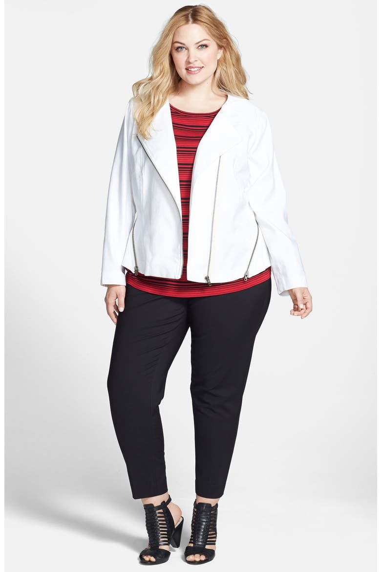 Stretch Cotton Zip Jacket, Alternate, color, WHITE