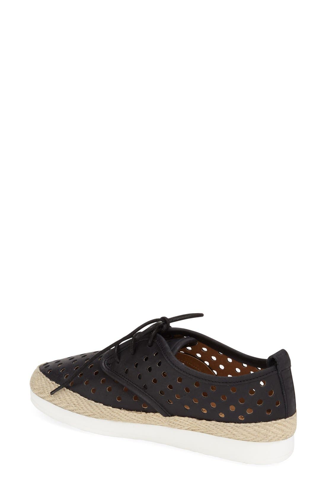 'Tikko' Perforated Oxford, Alternate, color, BLACK LEATHER