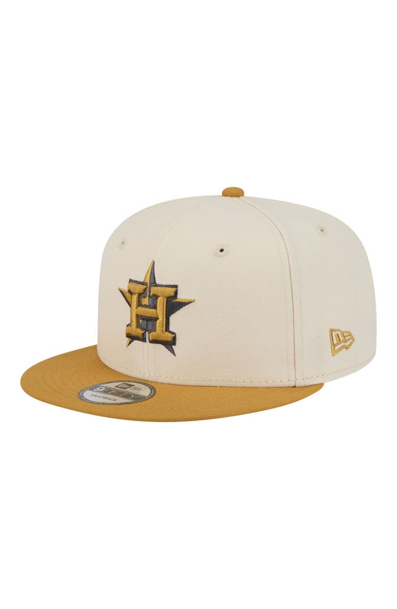 New Era Men's New Era Light Beige/Khaki Houston Astros Two-Tone Color Pack 9FIFTY Snapback Hat, Main, color, Light Beige