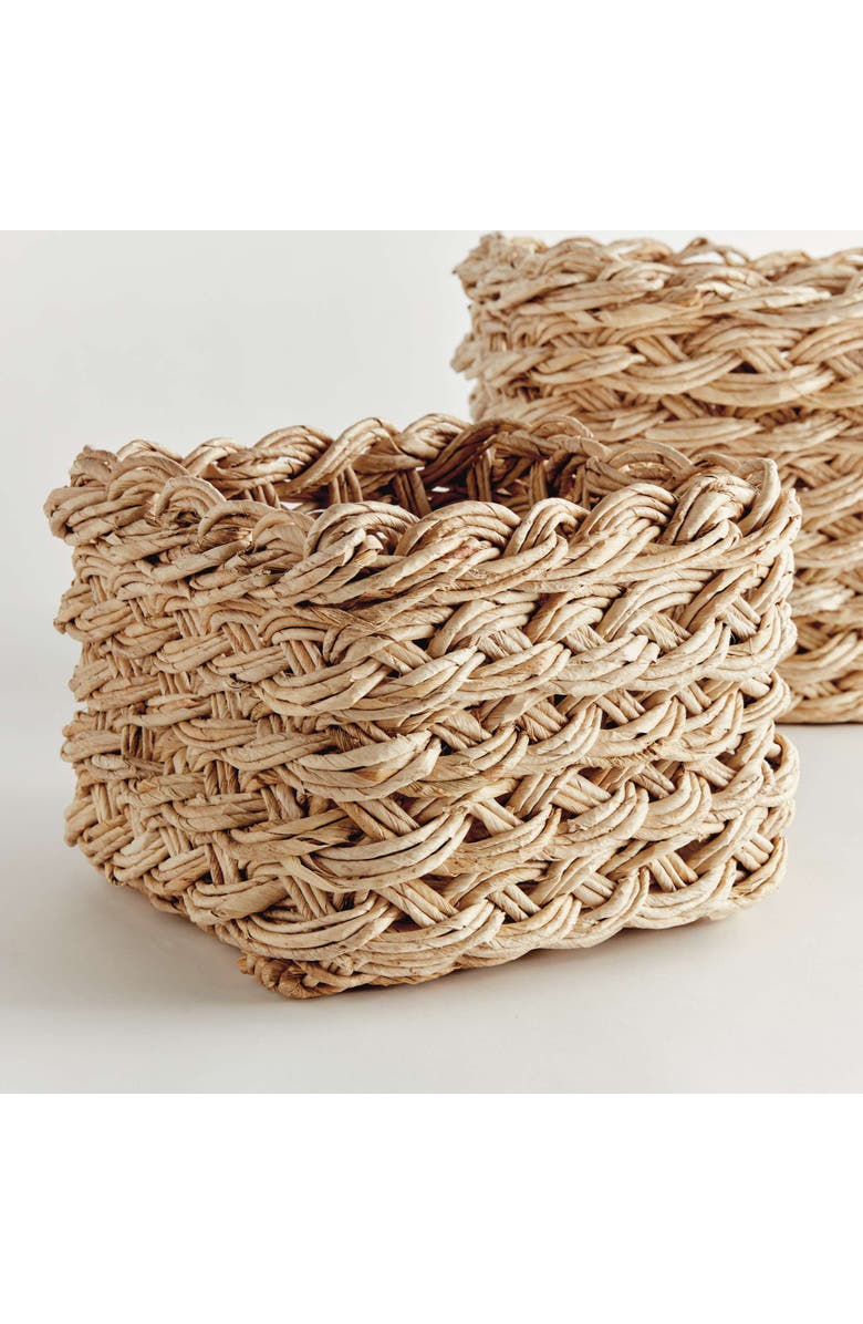 Napa Home & Garden Abaca French Braid Storage Baskets Square Set Of 2, Alternate, color, Beige