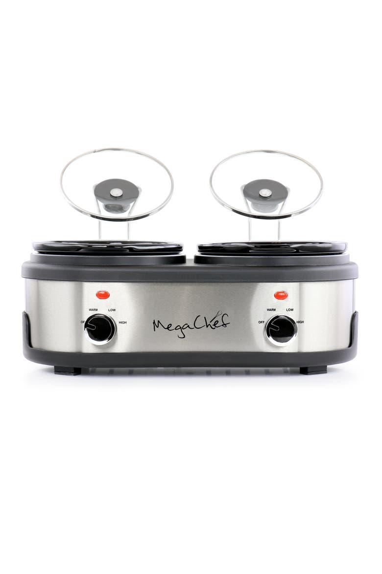 Dual 1.5 Quart Crock Buffet Slow Cooker, Alternate, color, Grey