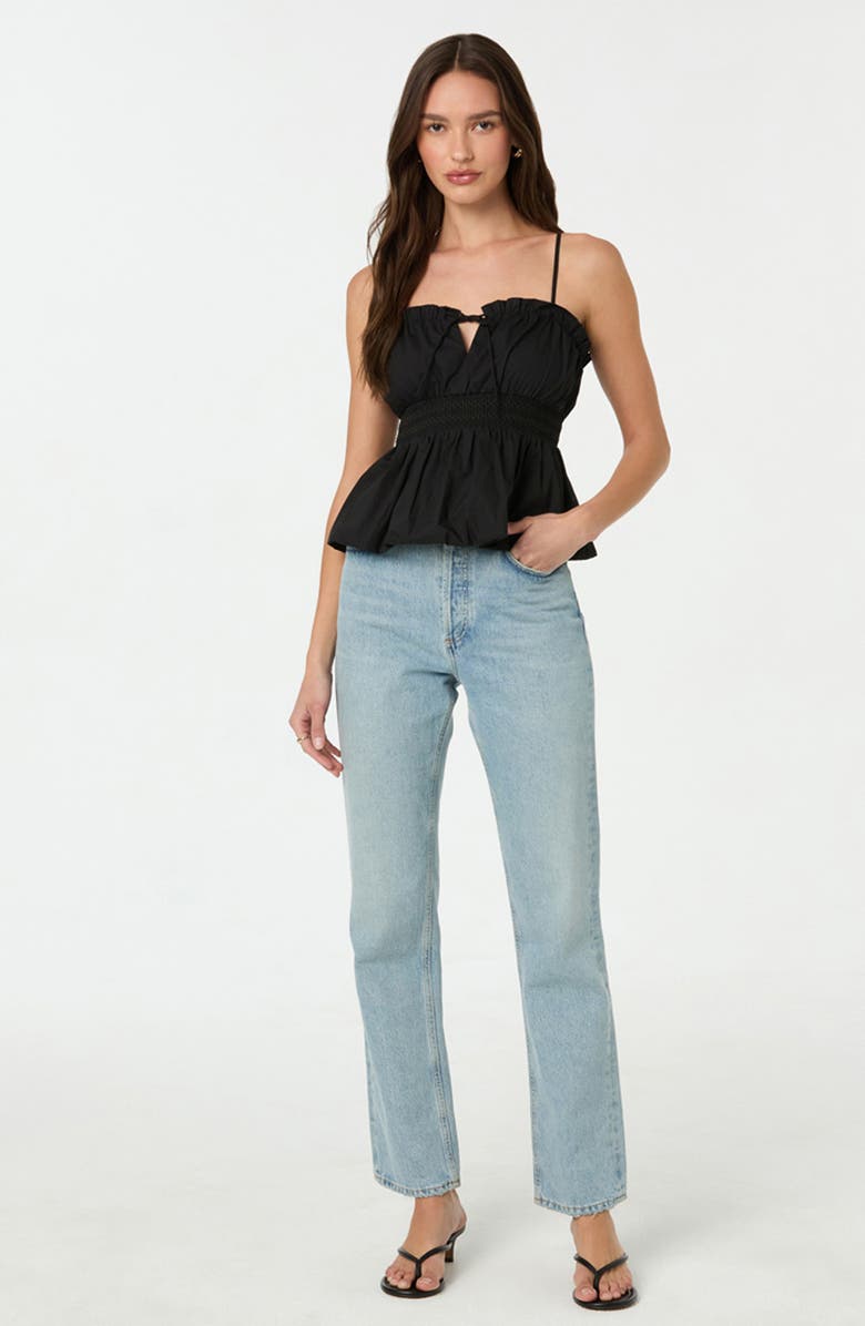 ASTR the Label Bubble Hem Prairie Peplum Camisole, Alternate, color, Black