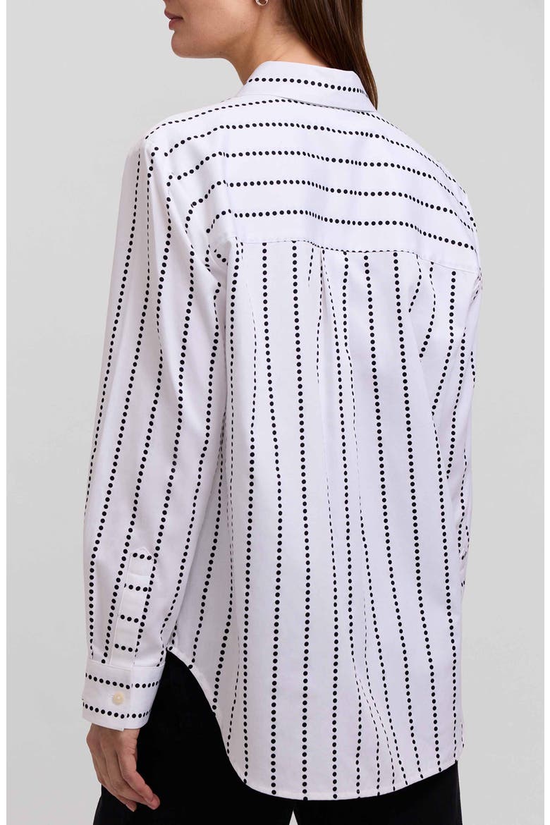 Dot Stripe Boyfriend Button-Up Shirt, Alternate, color, WHITE/ BLACK
