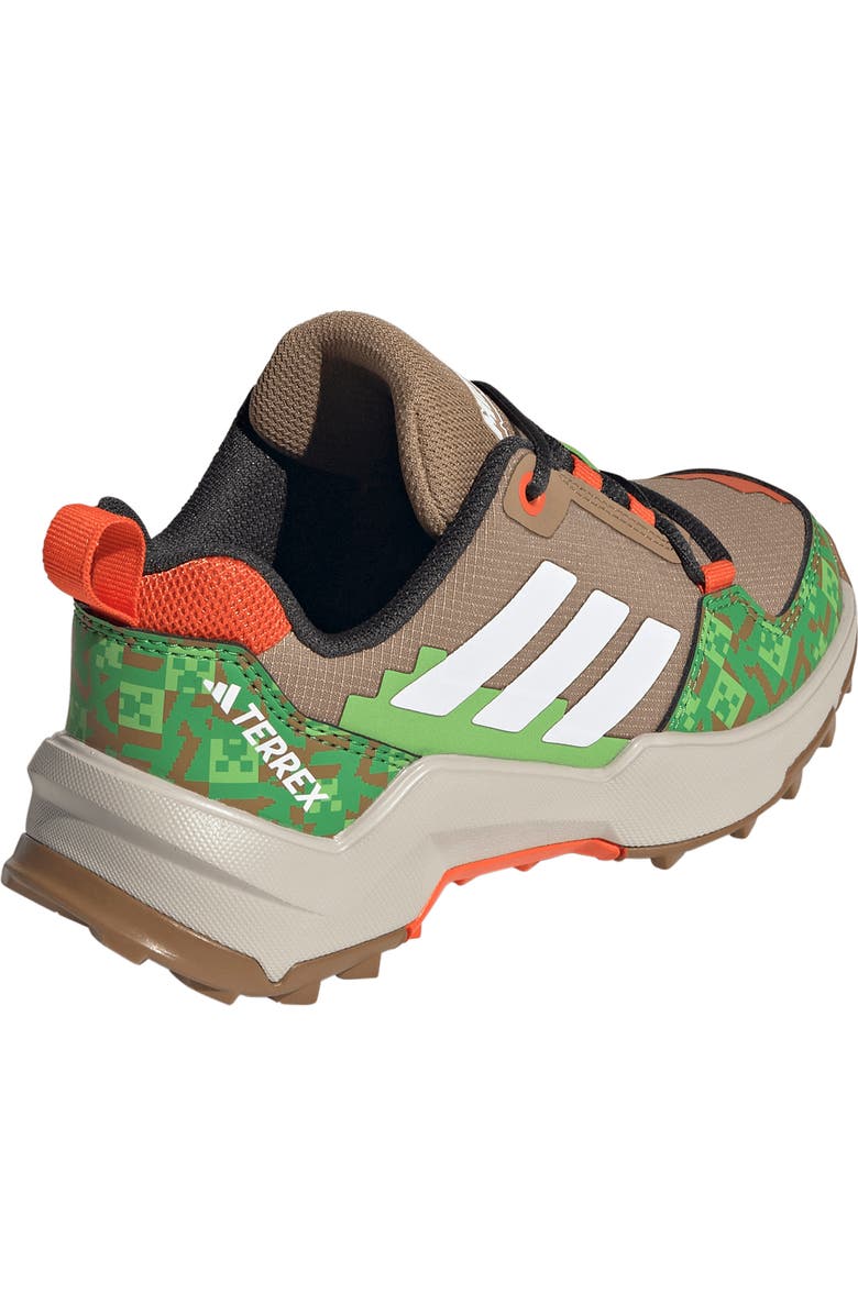 adidas x Minecraft<sup>®</sup> Kids' Terrex Ax4r Mid Hiking Shoe, Alternate, color, Cardboard/ White/ Orange