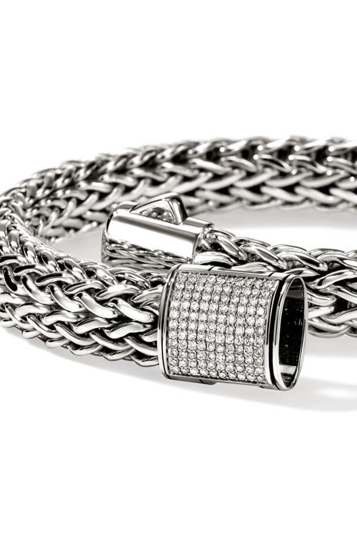 John Hardy Icon Bracelet, Sterling Silver, Pavé, 10.5mm In Metallic