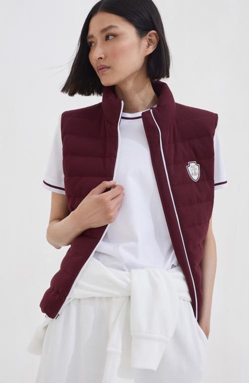 Brunello Cucinelli Logo Quilted High Collar Sleeveless Jacket In Purple