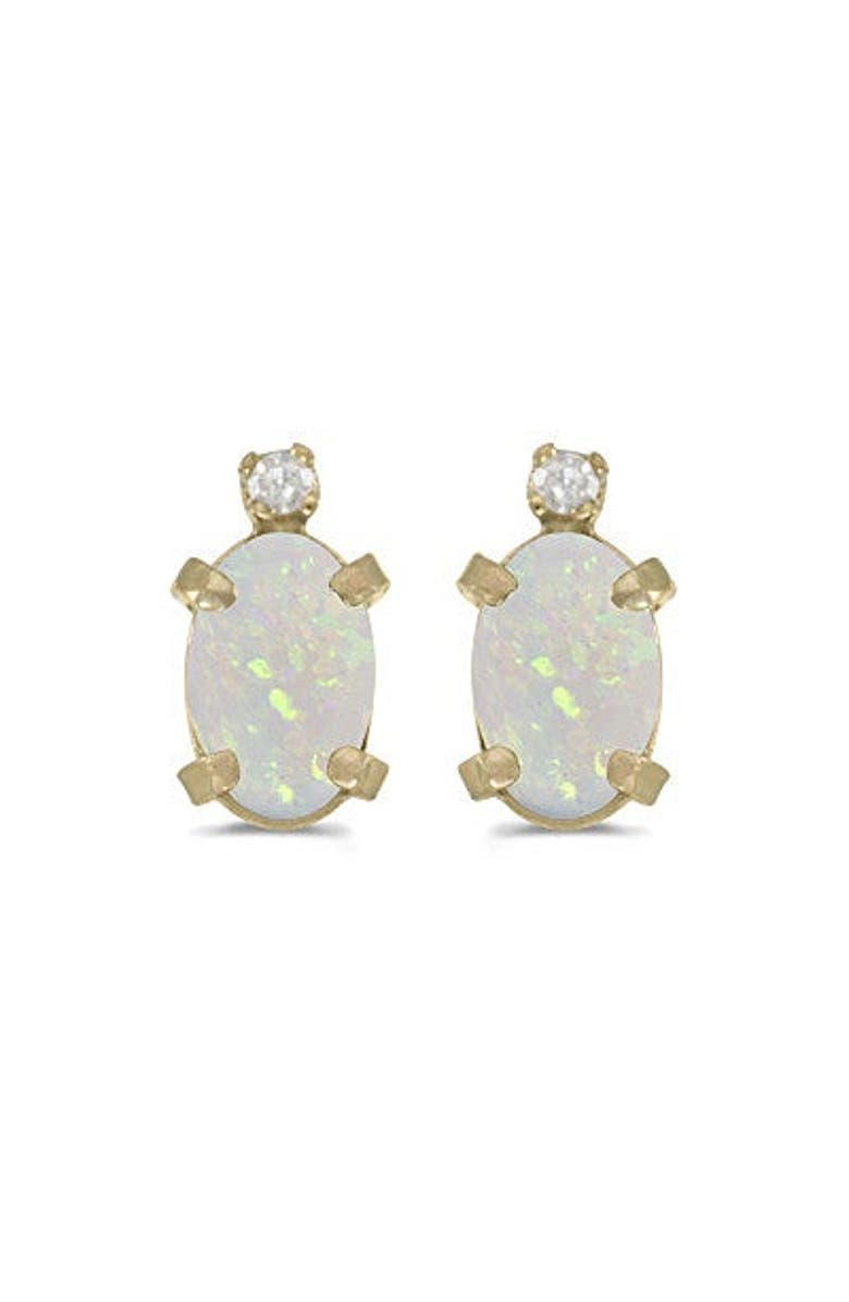 ALLUREZ Oval Studs Earrings 14k, Main, color, Opals