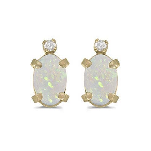 Oval Studs Earrings 14k