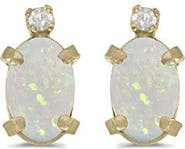 ALLUREZ Oval Studs Earrings 14k