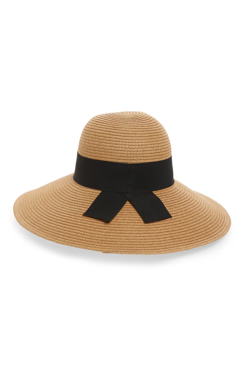 Straw Floppy Hat, Main, color, TAN DARK NATURAL