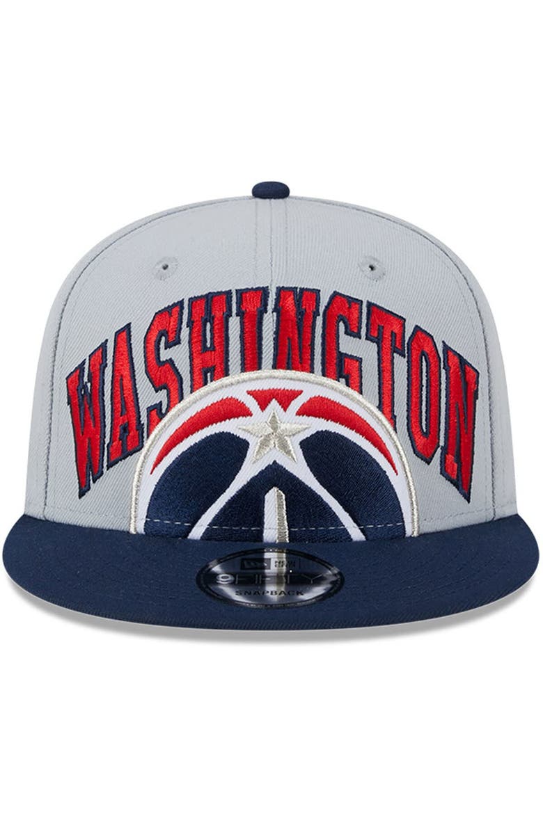 New Era Men's New Era Gray/Navy Washington Wizards Tip-Off Two-Tone 9FIFTY Snapback Hat, Alternate, color, Gray
