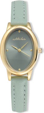Ettika Oval Leather Strap Watch