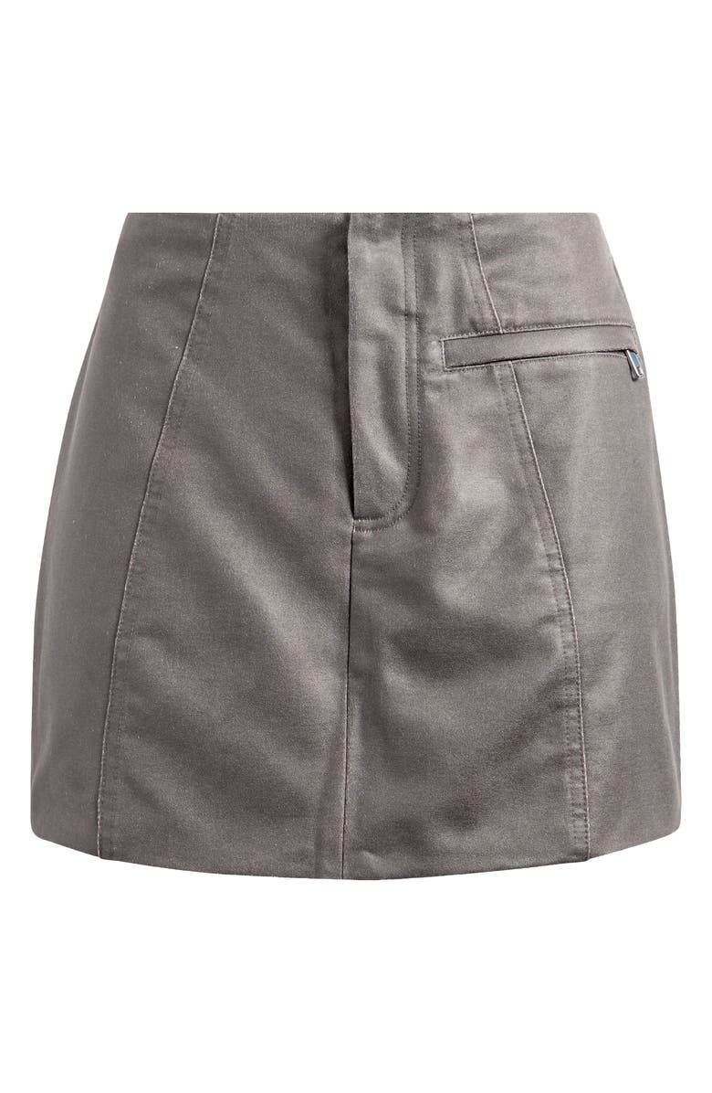 Mistress Rocks Pocket Waxed Miniskirt, Alternate, color, Vintage Cocoa