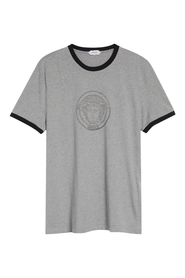 Medusa Logo Ringer Graphic T-Shirt, Alternate, color, LIGHT GREY