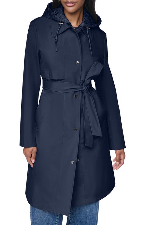 Softshell Quilted Bib Hooded Water Resistant Trench Coat