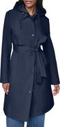 DKNY Softshell Quilted Bib Hooded Water Resistant Trench Coat
