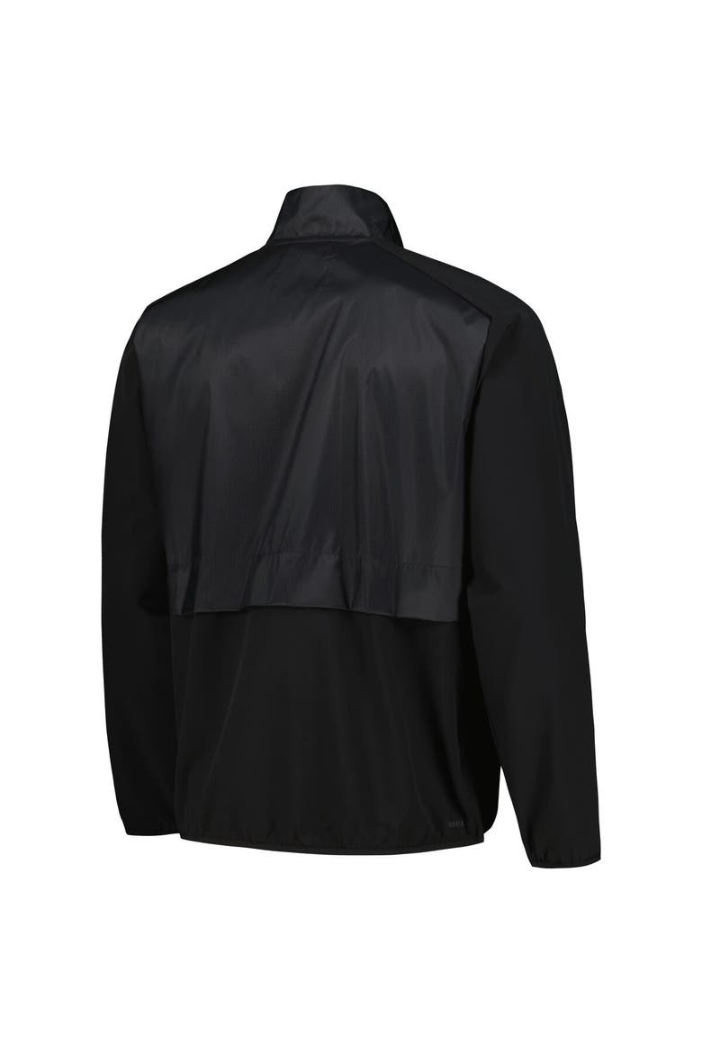 Men's adidas Black ECU Pirates Sideline AEROREADY Raglan Quarter-Zip Jacket, Alternate, color, Black