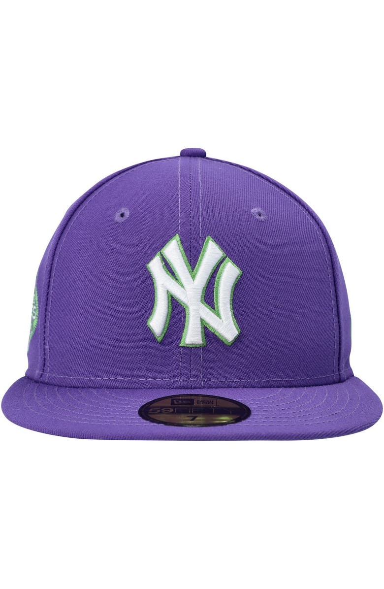 New Era Men's New Era Purple New York Yankees Lime Side Patch 59FIFTY Fitted Hat, Alternate, color, Purple