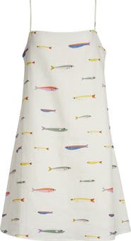 STAUD Laura Linen Minidress