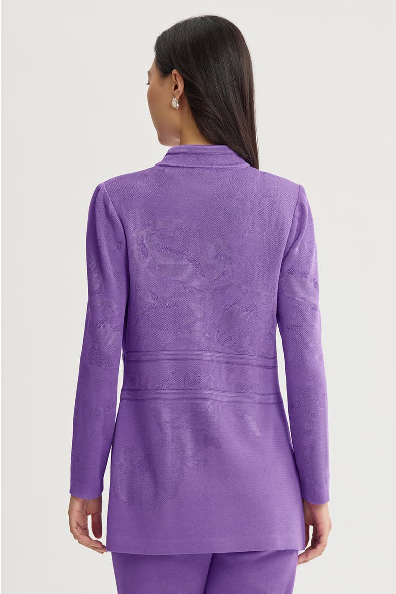 Tonal Abstract Piped Knit Jacket, Alternate, color, Sunset Purple