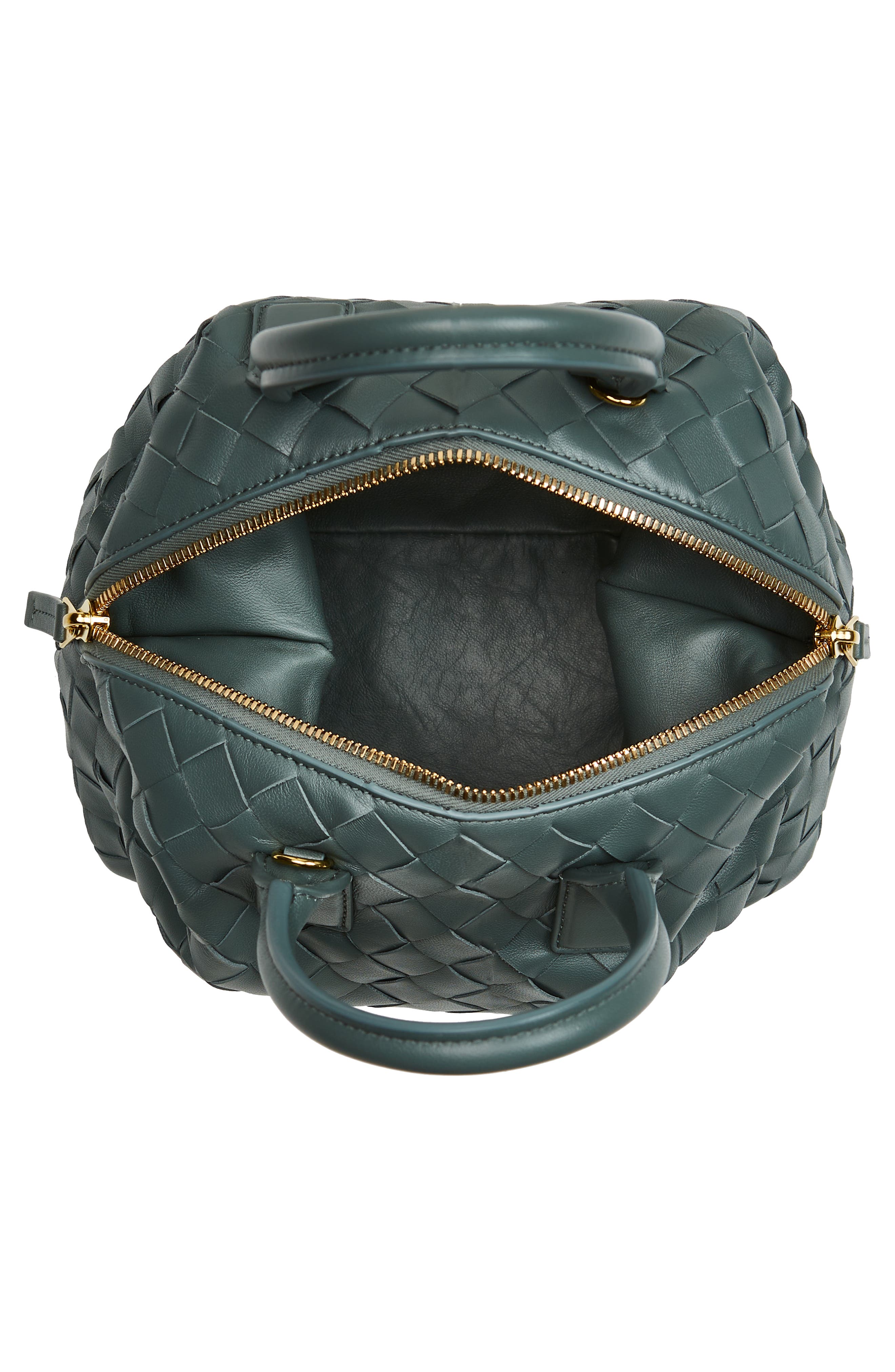 Bottega Veneta Mini Bauletto Intreciatto Lambskin Leather Handbag, Alternate, color, 