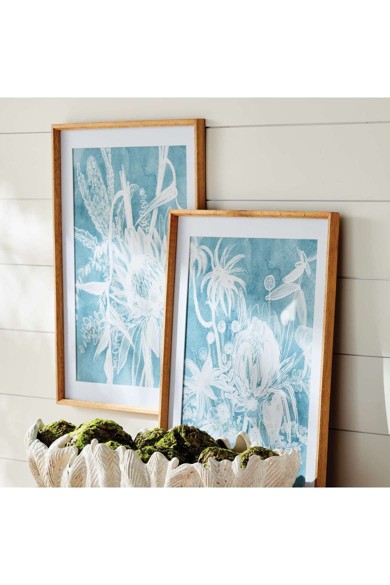 Protea Abstract Prints In Soft Blue Set Of 4, Alternate, color, Blue