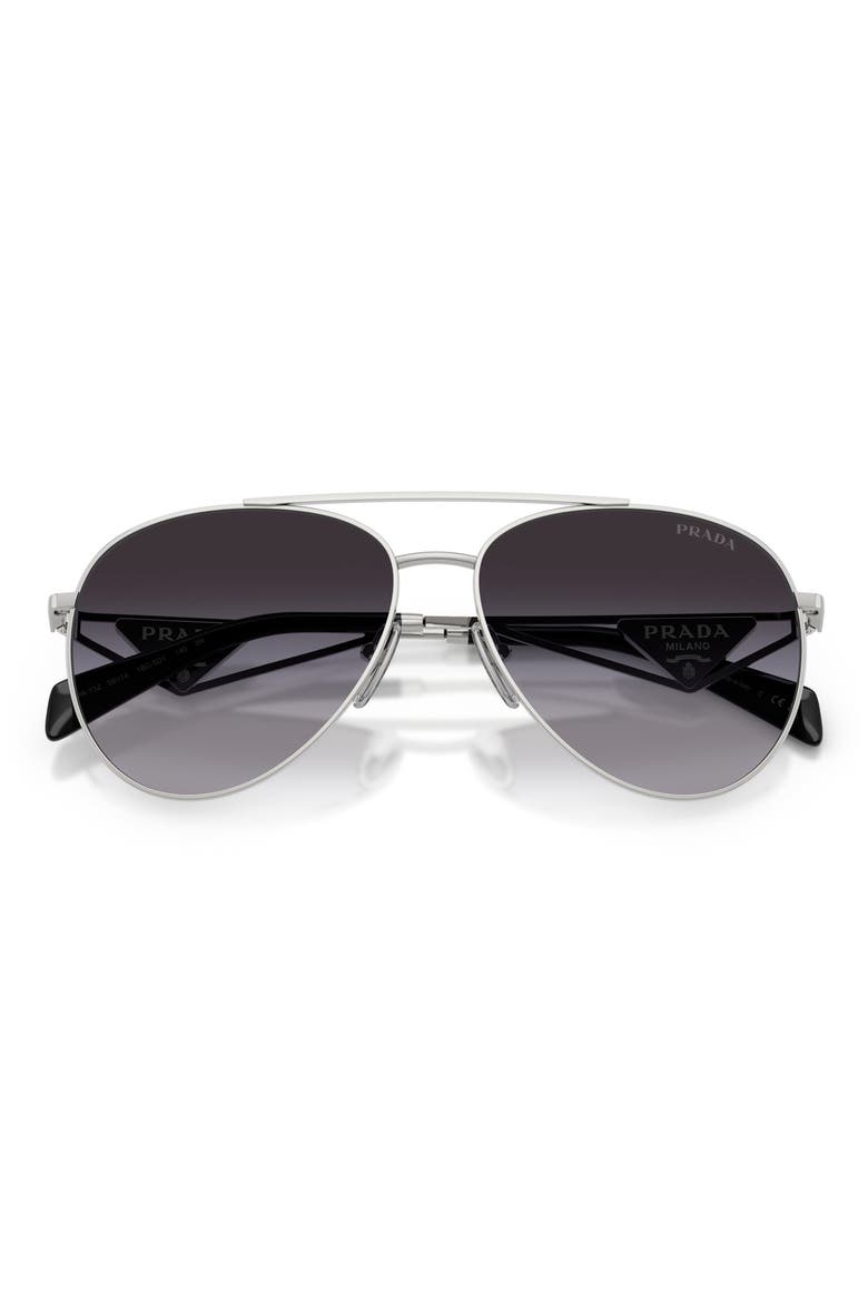 58mm Pilot Sunglasses, Alternate, color, SILVER/ GREY GRADIENT
