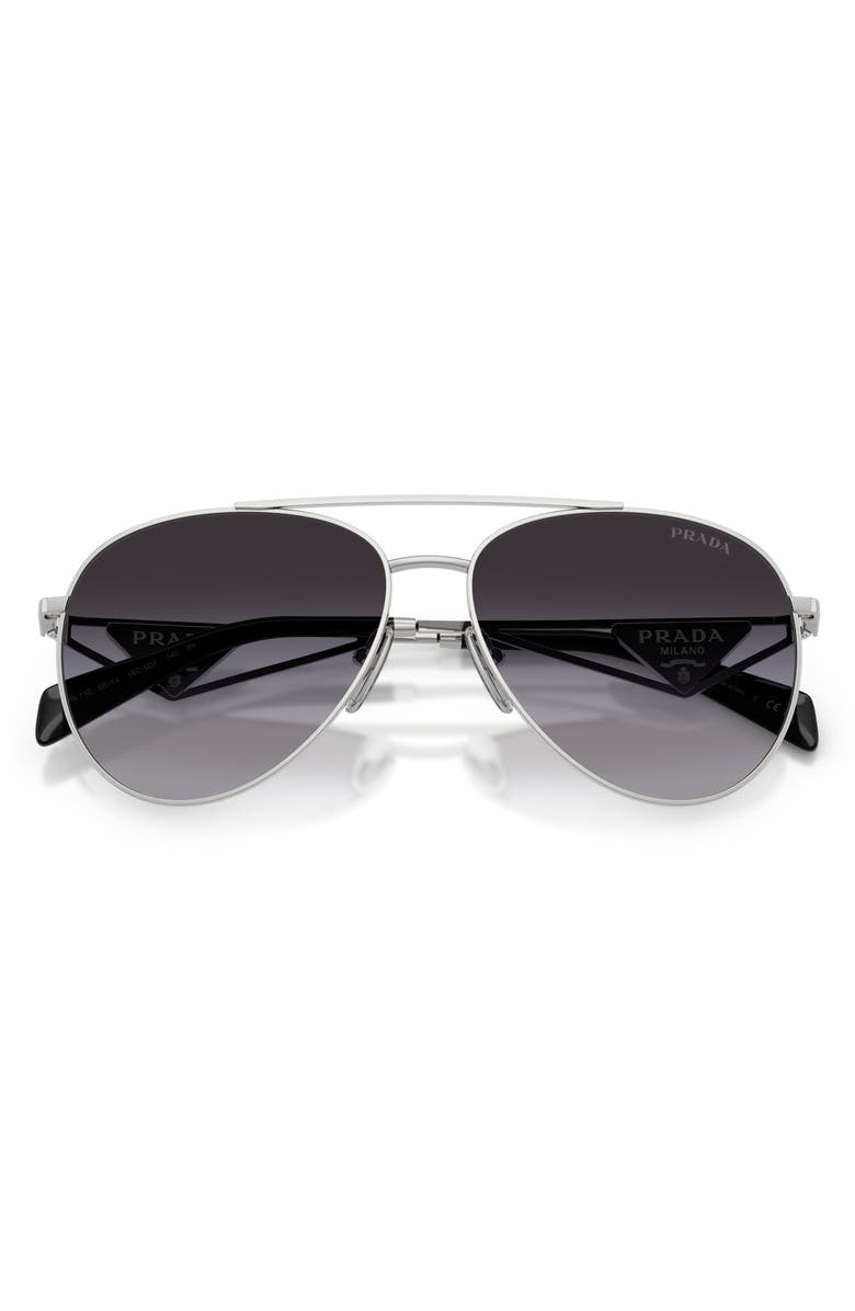 Prada 58mm Pilot Sunglasses, Alternate, color, Silver/ Grey Gradient