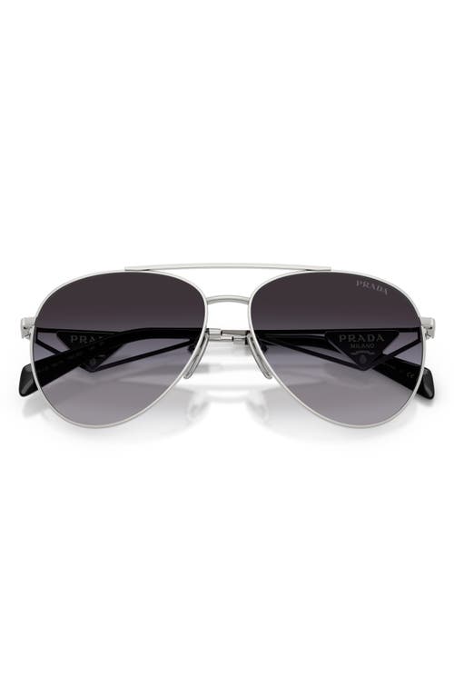 Prada 58mm Pilot Sunglasses In Blue