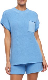 Three Dots Michaela Pocket Knit T-Shirt