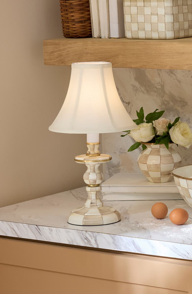 MACKENZIE CHILDS Courtly Check Candlestick Lamp, Alternate, color, Beige/White