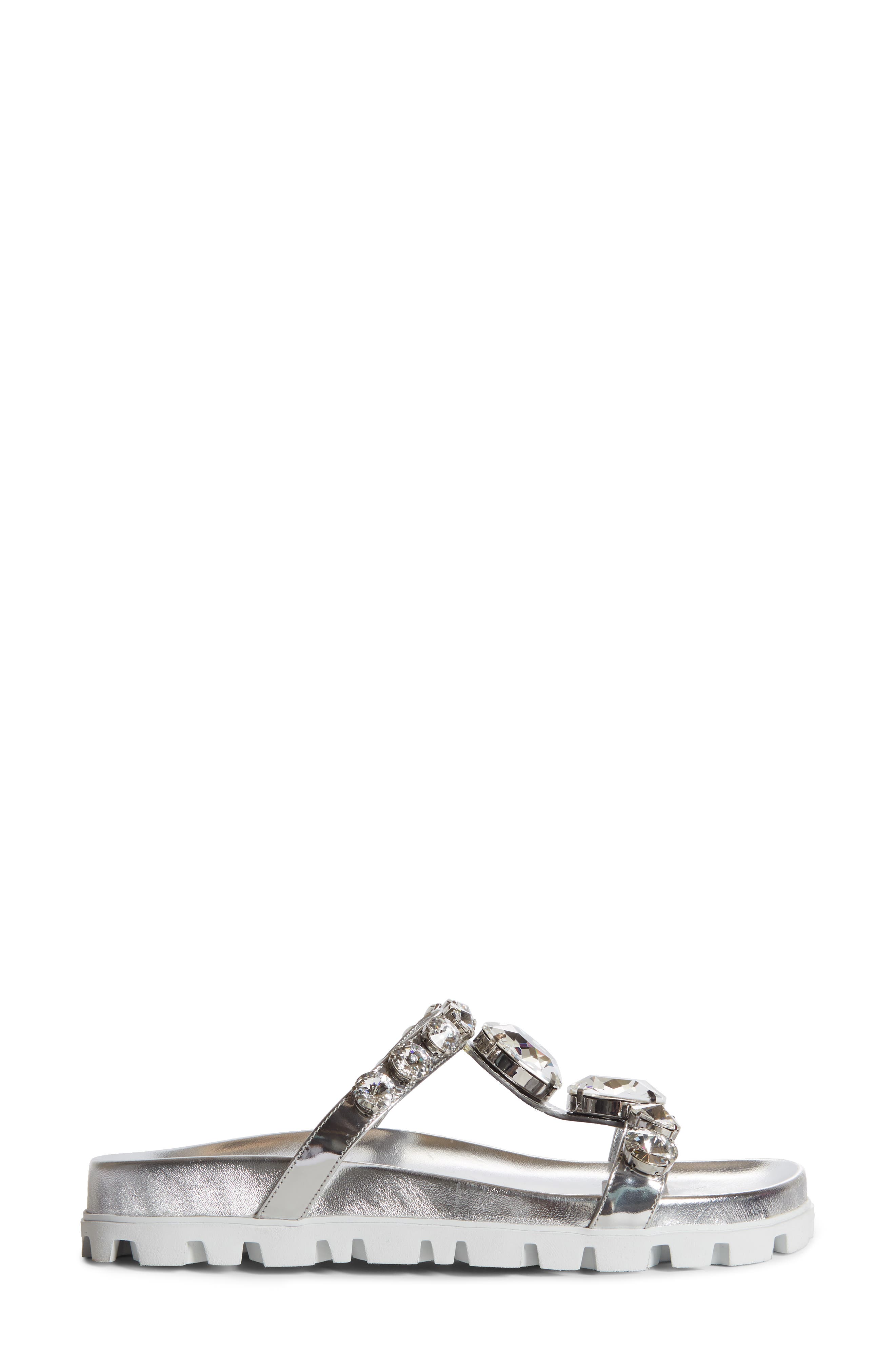 Miu Miu Embellished Slide Sandal, Alternate, color, 