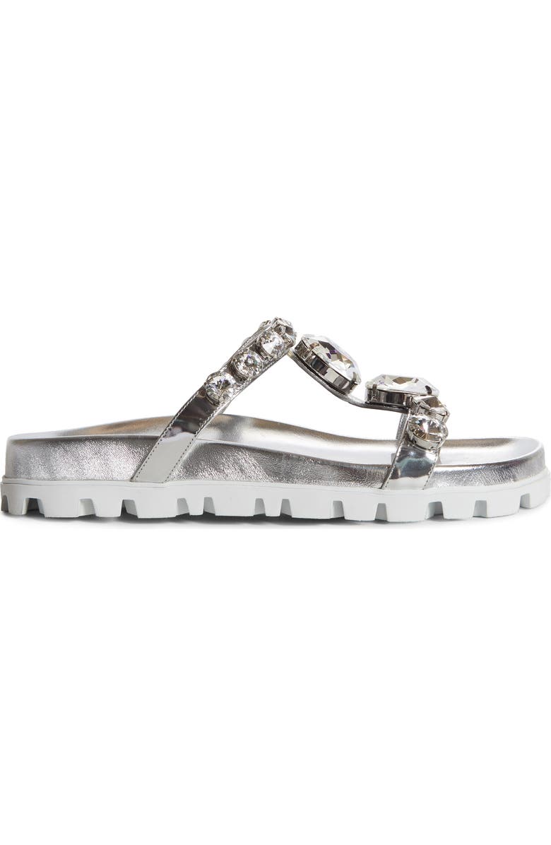 Miu Miu Embellished Slide Sandal, Alternate, color,