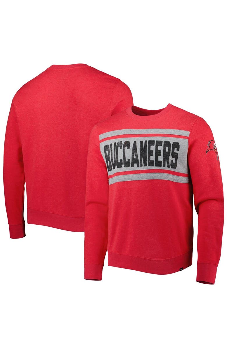 '47 Men's '47 Heathered Red Tampa Bay Buccaneers Bypass Tribeca Pullover Sweatshirt, Main, color, Red