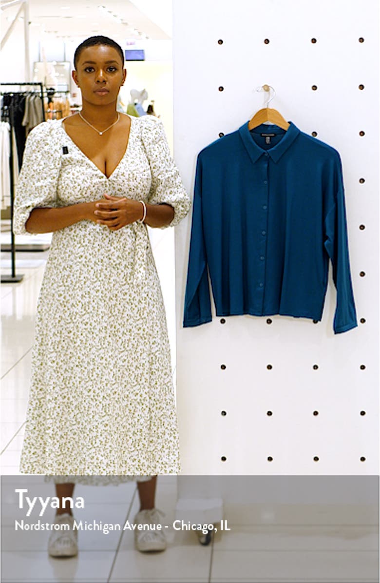 Classic Collar Stretch Jersey Boxy Shirt, sales video thumbnail