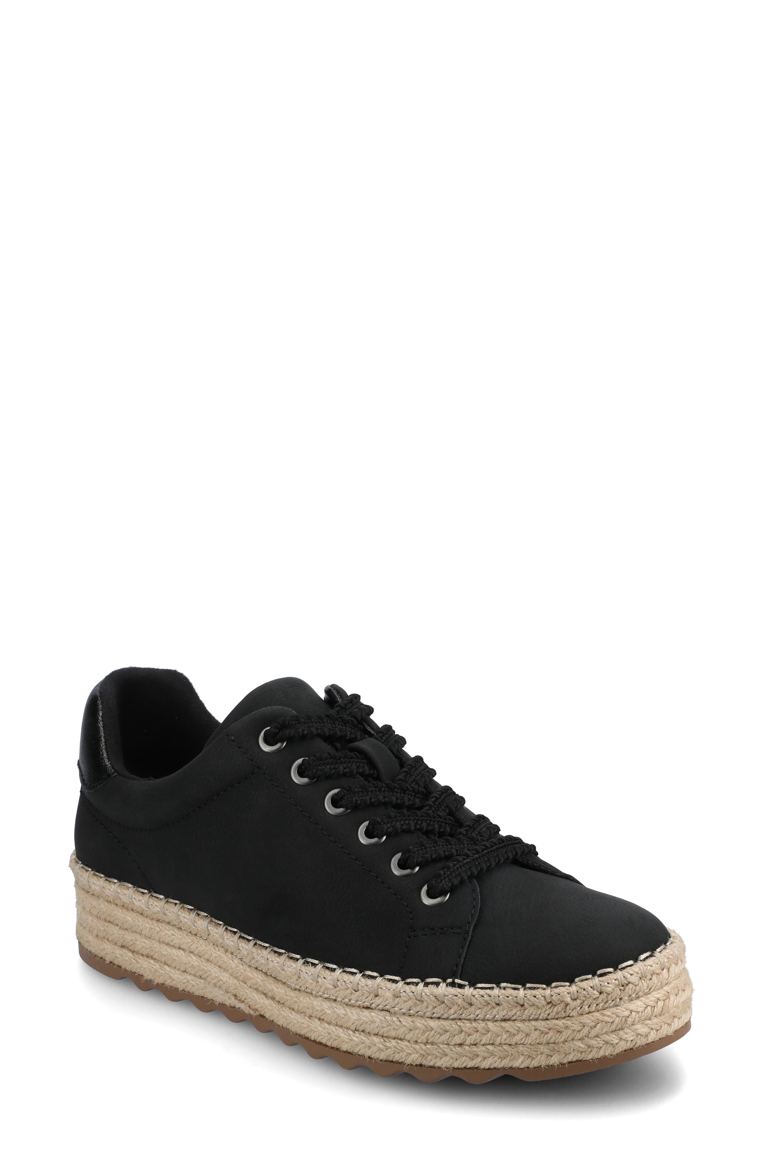 Journee Collection Cosima Espadrille Sneaker, Main, color, Black/Graphite