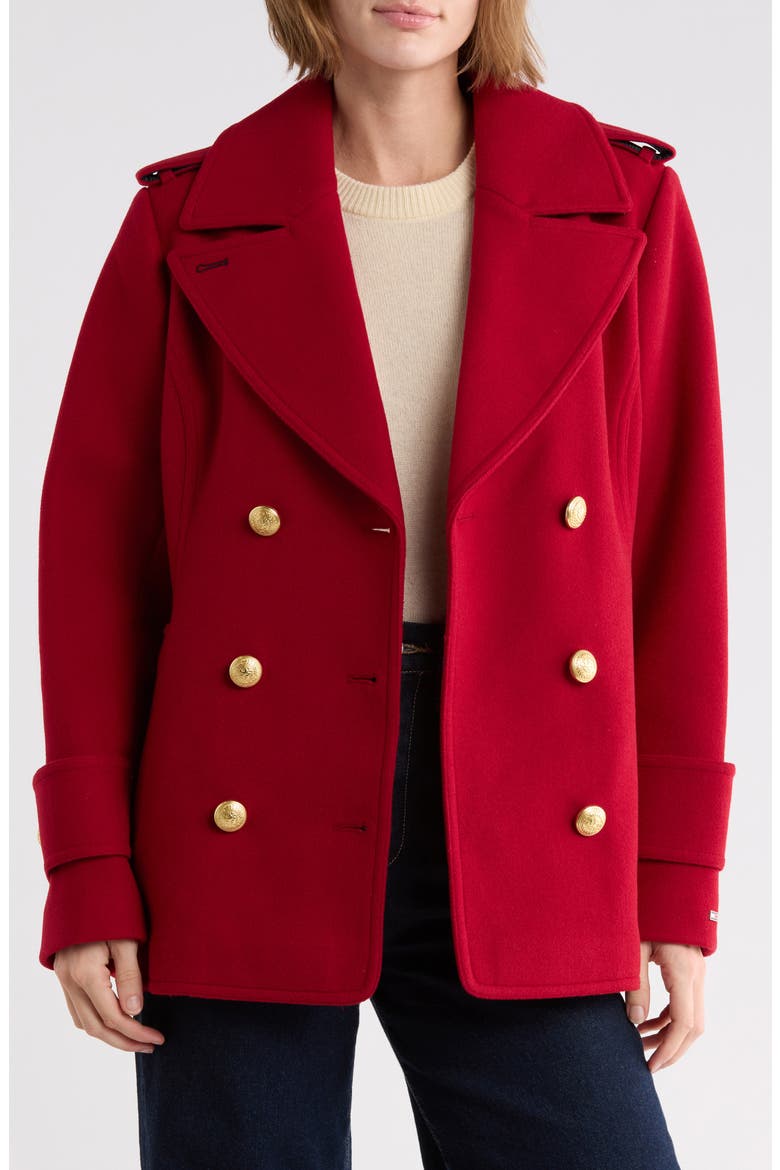 Military Peacoat, Alternate, color, CRIMSON