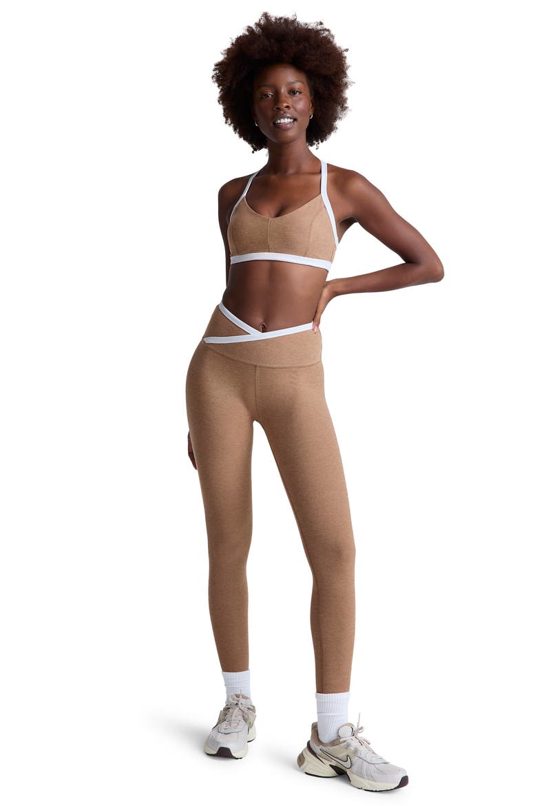Spacedye Outlines High Waist Midi Leggings, Alternate, color, DESERT SAND/ CLOUD WHITE