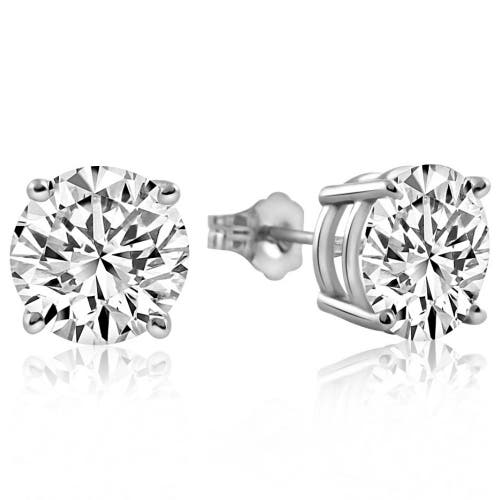 Bliss Diamond 12ct Certified Lab Grown Diamond Studs In 14k White Gold