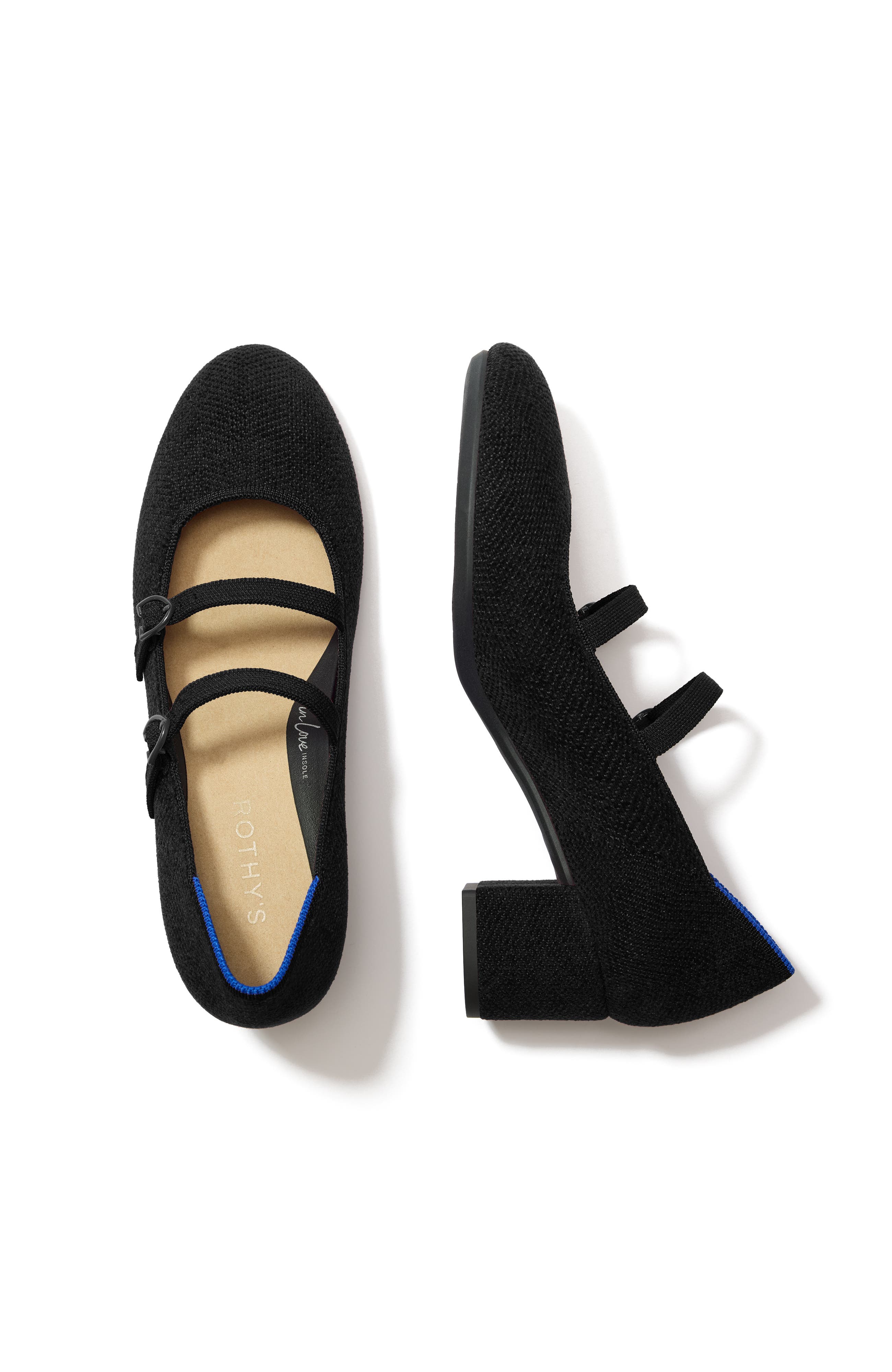 Rothy
s The ReVelvet Double Buckle Mary Jane Heel, Main, color, Revelvet Black