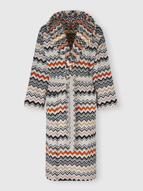 Missoni Home Bernard Bathrobe In Cotton Terry With Zigzag Pattern In Multicoloured
