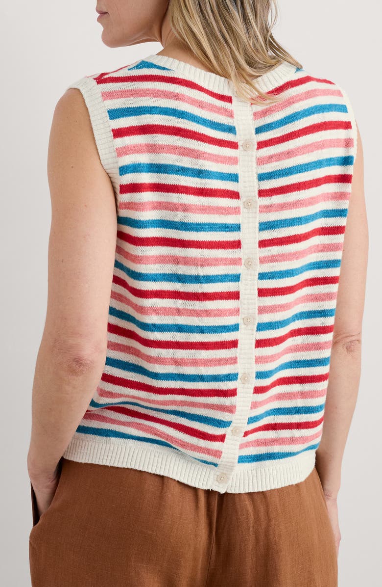 Seasalt Cornwall Knavok Sleeveless Cotton & Linen Sweater, Alternate, color, Knit Mini Cornish Pink Sky Mix