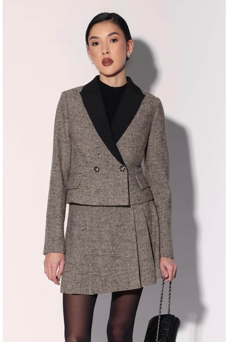 Odette Double Breasted Cropped Jacket, Alternate, color, NEUTRAL MULTI