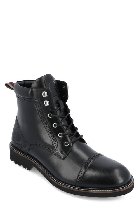 Tyrus Leather Cap Toe Combat Boot (Men)